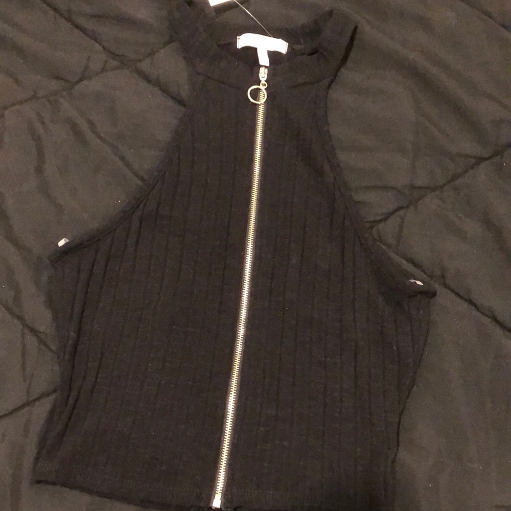 NWT Black tank top with zipper